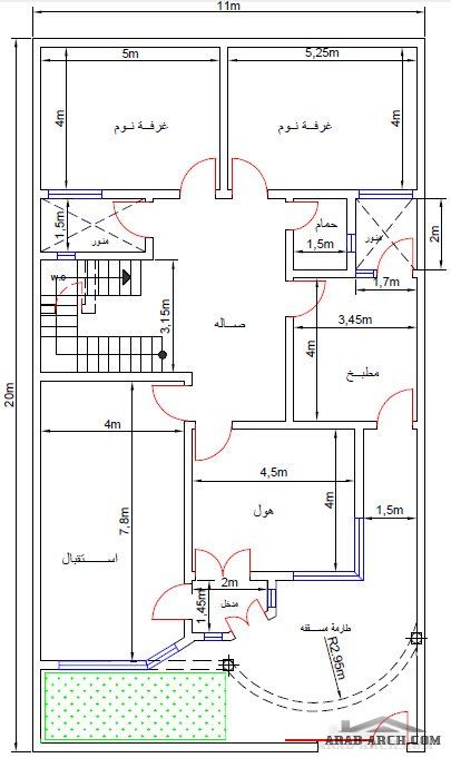 فيلا سكنية – مخطط معماري ثنائي الأبعاد