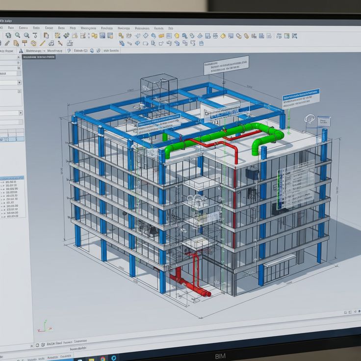 مخططات إنشائية و BIM متكاملة لمبنى إداري تجاري – حي الرائد